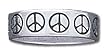 Solid Sterling Silver Peace Sign Band Ring