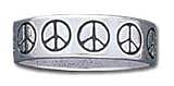 Solid Sterling Silver Peace Sign Band Ring