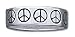 Solid Sterling Silver Peace Sign Band Ring