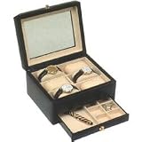 Kitchen & Housewares : 6 Compartment Leather Watch Box with Pull Out Tray