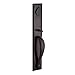 Baldwin Reserve SCLONXCURRTRR481X112S Single Cylinder Longview Handleset Right Hand Curve Lever and Traditional Round Rose with Smartkey Dark Bronze By Venetian Bronze Finish