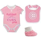 Set Cubs Triple Play Pink Bib n Booties
