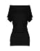 SATINA 2005 Convertible Short Sleeve Dolman Tunic Top (Black, Medium)