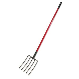 Bully Tools 5 Tine Manure Fork with Fiberglass Long Handle