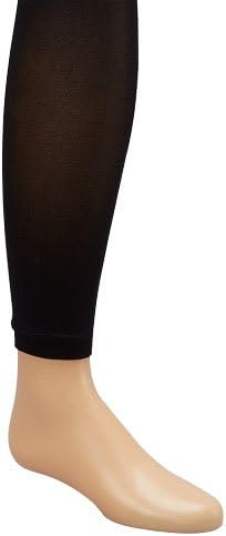 LIG Girls' Lycra Opaque Footless Tights (Kids, Toddler, Jr) 8-10 Black
