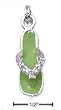 Enamel 3d Pink Green Flip-Flop With Pink CZs Charm