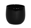 Gloss Black Ceramic Round Vase/Planter - 6.75" diameter x 6" tall