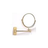 WOFALO 6インチ両面スイベルウォールミラーをマウント、拡張折りたたみバスルームシェービング化粧品ミラーのゴールデンメイクアップ