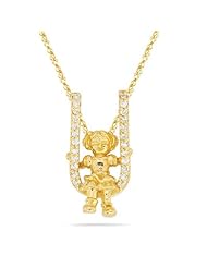 0.24 Cts Diamond Baby Doll Pendant in 14K Yellow Gold