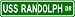 USS RANDOLPH CVS 15 Street Sign - Navy