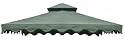DC America GOT660-GG, 10-Foot by 10-Foot Gazebo Replacement Top, 2-Tier, Green with Green Trim