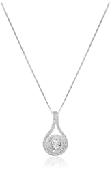 10k White Gold Diamond Drop Tear Pendant Necklace (1/4cttw, I-J Color, I2-I3 Clarity), 18"