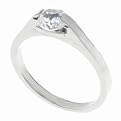 Steel Cubic Zirconia Compression Ring