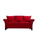 Handy Living MLN1-SX-AAA47 Milan Transitional Flared Arm Microfiber Sofa, Crimson Red