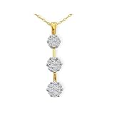 14K Gold Invisibly Set Diamond Pendant (1/2 cttw)