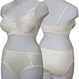 Cream Underwired Half Lace Bra & Knickers Set