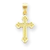 14k Small Budded Cross Charm