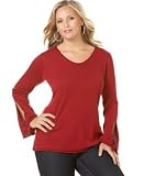 Calvin Klein Jeans Plus Size V-neck Top with Tie Bell Sleeves