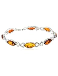 Sterling Silver Honey Amber Celtic Bracelet