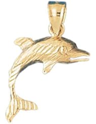 Dazzlers Solid 14 karats gold Dolphin Charm Pendant Available in three colors from jewelsberry (weights: 1.7 grams only)