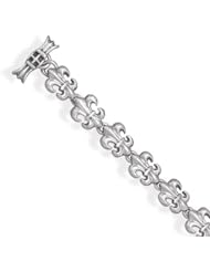 Sterling Silver Versant Fleur- de -Lis Toggle Bracelet - 7 Inch