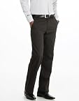 BASICS SMART CASUALS PLAIN DARK GREY COTTON POLY COMFORT CORE TROUSERS