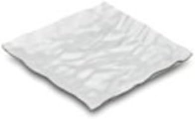 EMI Yoshi Contemplate White Plastic 12" Tray w/ Silver Trim