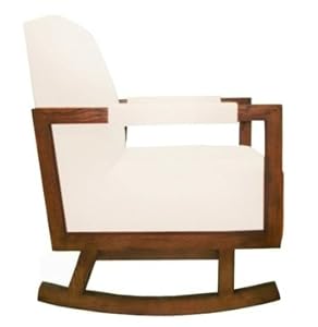 Bungalow Rocker in Ecru with Dark Legs