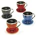 Kitchen & Housewares : Liquid Solution Stainless Double Walled Stainless Steel Espresso Cups & Saucers, Set of 4