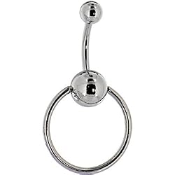 Silver bcr Ball Belly Ring