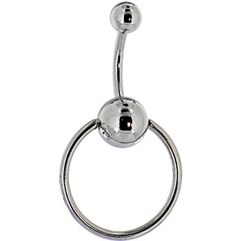 Silver BCR BALL Belly Ring