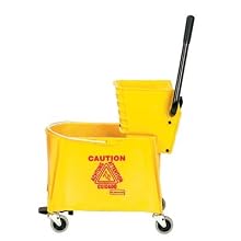 Rubbermaid Commercial 6186-88 24" Length x 17" Width x 38" Height, 44 qt Yellow WaveBrake Side Press Combo Mop Bucket