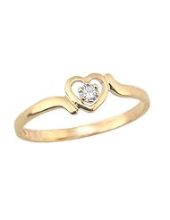 Childrens 14K Diamond Heart Ring