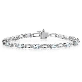 14k White Gold Diamond and Aquamarine Bracelet by Szul
