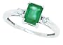 1.10CT Emerald Cut Genuine Emeraldand Diamond Ring in 14Kt White Gold-6