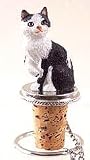 Black & White Manx Cat Wine Bottle Stopper