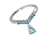 9ct White Gold Ladies Blue Topaz Fancy Wishbone Drop Ring