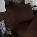 600 Thread Count Egyptian Cotton 600TC Duvet Set, King, Chocolate Stripe 600 TC