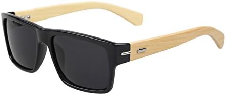 Polarized Bamboo Sunglasses from North Island - Wayfarer Style with Black Lenses