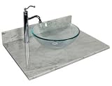 25 Marble Vanity Top for Vessel Sink - No Faucet Drilling - Polished Carrara