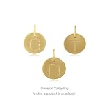 Initial Disk Charm and Pendant with 24 Karat Gold - Letter J