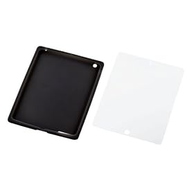 ELECOM iPad2 �Ή��V���R���P�[�X (�t���ی�t�B�����t��)�u���b�N TB-A11MSCBK