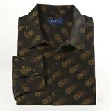 Circle Pattern Long Sleeve Silk Sport Shirt