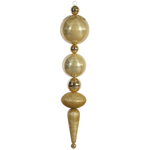 Buy 55" Gold 3-Finish Commercial Size Shatterproof Christmas Ball
Finial Ornament with discount price