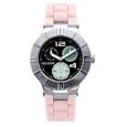 Mango QM711.91.01 Ladies Salsa Black Dial Pink Silicone Strap Watch'