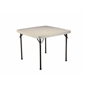 Lifetime, Card Table, 37 Square Molded Top, Almond color finish by