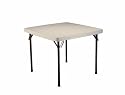 Lifetime Card Table with 37-Inch Square Molded Top, Almond