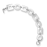 .925 Silver Circle & Square Link Bracelet