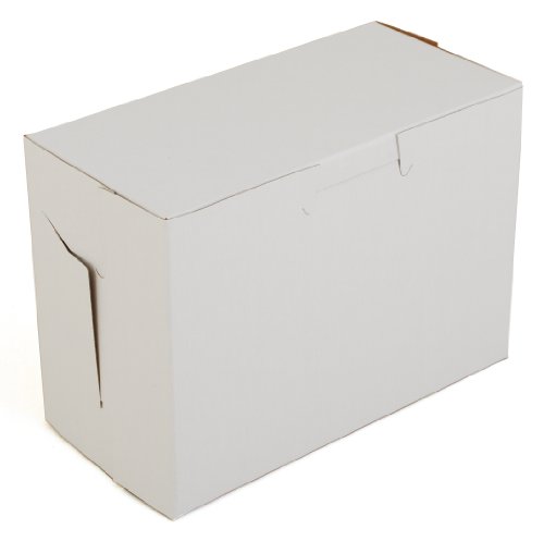 Southern Champion Tray 0904 Clay Coated Kraft Paperboard White Non Window Lock Corner Bakery Box, 5-1/2