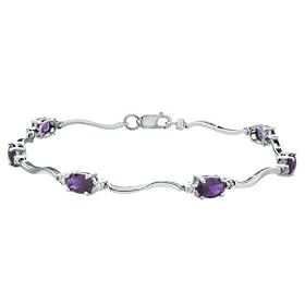 Amethyst Bracelet with Diamond 2.72 Carat (ctw) in 10K White Gold by MyJewelryBox.com